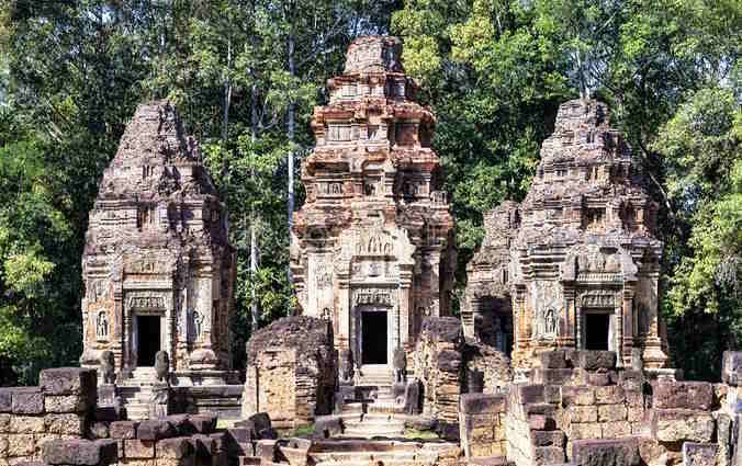 Preah Ko, temple hindouiste à environ 12 km de Siem Reap près des temples de Roluos